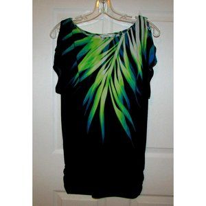 Ricki's Tropical Peek a Boo Cap Sleeve Top